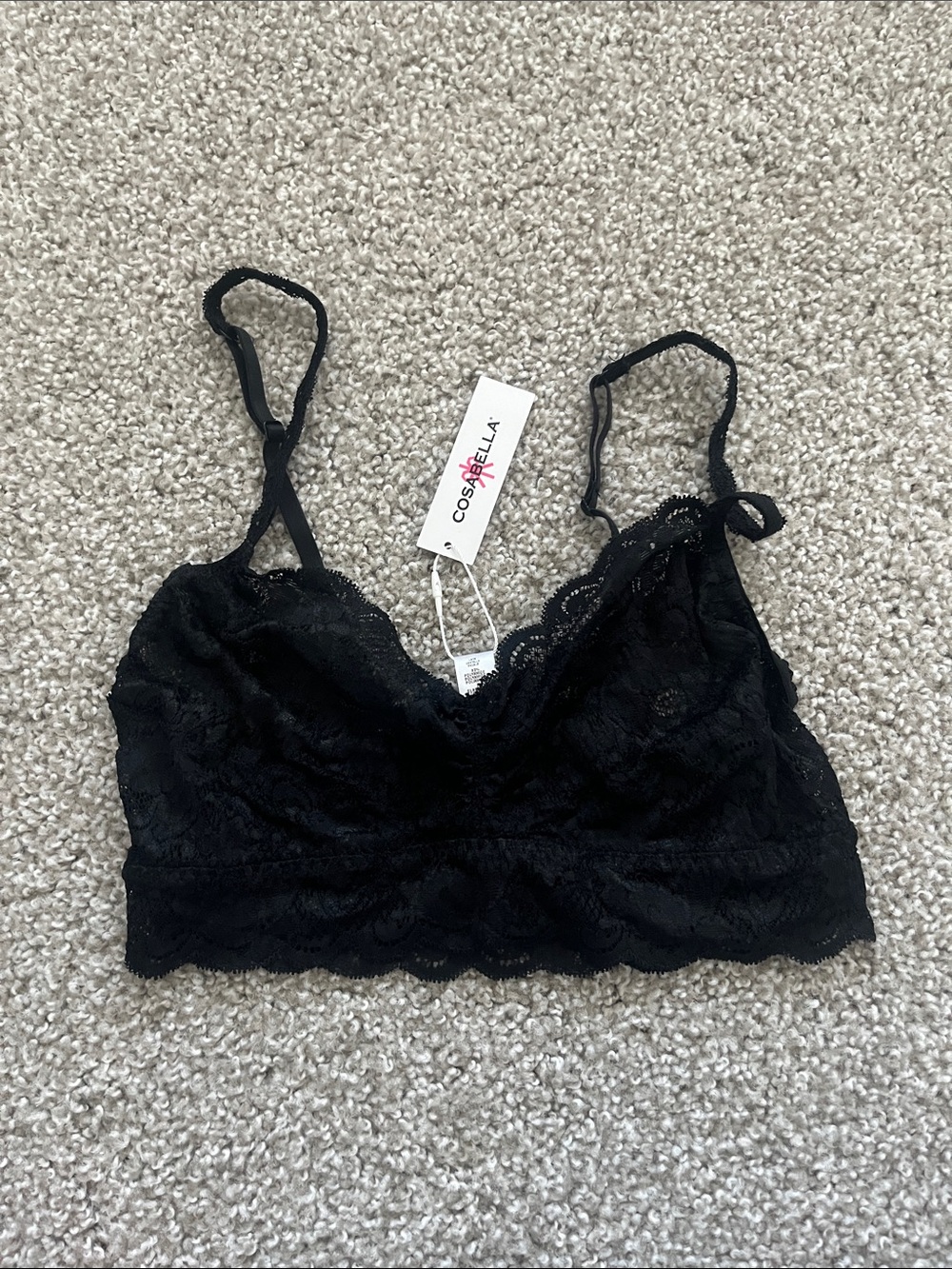 Cosabella Black Never Say Never Sweetie Bralette Size Medium NWT